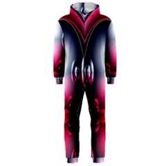 Red 3d  Computer Work Hooded Jumpsuit (men)  by Nexatart