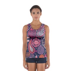 Colorful Bohemian Purple Leaves Women s Sport Tank Top  by Brittlevirginclothing