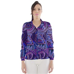 Abstract Electric Blue Hippie Vector  Wind Breaker (women) by Brittlevirginclothing