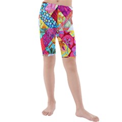 Colorful Hipster Classy Kids  Mid Length Swim Shorts by Brittlevirginclothing