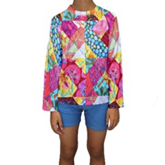 Colorful Hipster Classy Kids  Long Sleeve Swimwear by Brittlevirginclothing