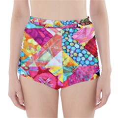 Colorful Hipster Classy High-waisted Bikini Bottoms by Brittlevirginclothing