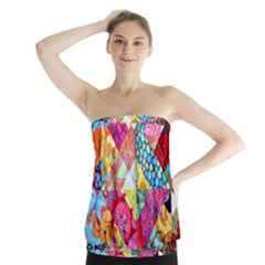 Colorful Hipster Classy Strapless Top by Brittlevirginclothing