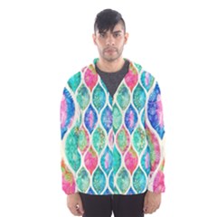 Rainbow Moroccan Mosaic  Hooded Wind Breaker (men) by Brittlevirginclothing