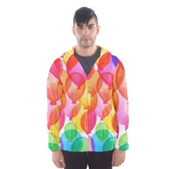 Rainbow Balloon Hooded Wind Breaker (men) by Brittlevirginclothing