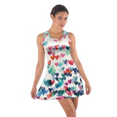 Cute Rainbow Hearts Cotton Racerback Dress by Brittlevirginclothing