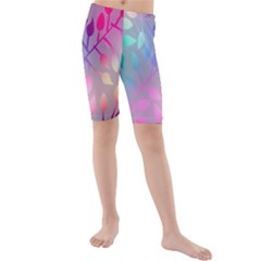 Colorful Leaves Kids  Mid Length Swim Shorts by Brittlevirginclothing