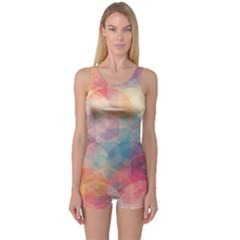 Colorful Light One Piece Boyleg Swimsuit by Brittlevirginclothing