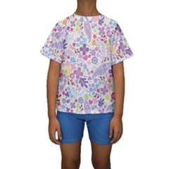 Colorful Flower Kids  Short Sleeve Swimwear by Brittlevirginclothing