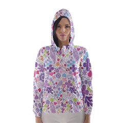 Colorful Flower Hooded Wind Breaker (women) by Brittlevirginclothing