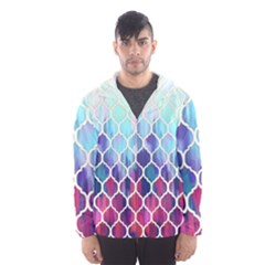 Purple Moroccan Mosaic Hooded Wind Breaker (men) by Brittlevirginclothing