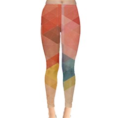 Colorful Warm Colored Quares Leggings  by Brittlevirginclothing