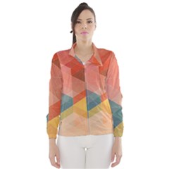 Colorful Warm Colored Quares Wind Breaker (women) by Brittlevirginclothing