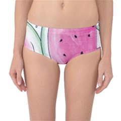 Cute Watermelon Mid-waist Bikini Bottoms by Brittlevirginclothing