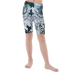 Black And White  Kids  Mid Length Swim Shorts by Brittlevirginclothing