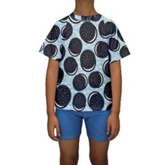 Cute Oreo Kids  Short Sleeve Swimwear by Brittlevirginclothing