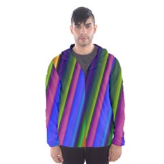 Strip Colorful Pipes Books Color Hooded Wind Breaker (men)