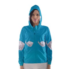 Animals Whale Blue Origami Water Sea Beach Hooded Wind Breaker (women) by Alisyart