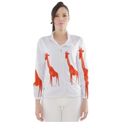 Animal Giraffe Orange Wind Breaker (women) by Alisyart