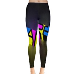 Dream Colors Neon Bright Words Letters Motivational Inspiration Text Statement Leggings  by Alisyart