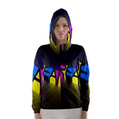 Dream Colors Neon Bright Words Letters Motivational Inspiration Text Statement Hooded Wind Breaker (women) by Alisyart