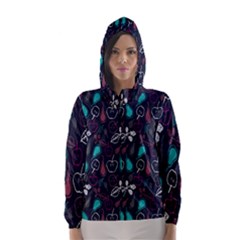 Fruit Pear Apple Purple Pink Blue Hooded Wind Breaker (women) by Alisyart