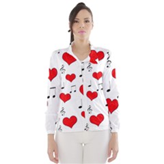 Love Song Pattern Wind Breaker (women) by Valentinaart