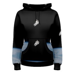 Astronaut Floating Above The Blue Planet Women s Pullover Hoodie
