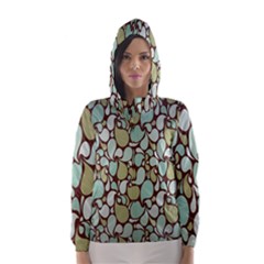 Leaf Camo Color Flower Floral Hooded Wind Breaker (women) by Alisyart