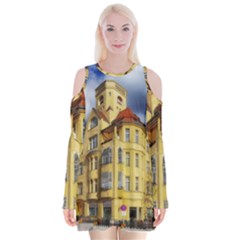 Berlin Friednau Germany Building Velvet Long Sleeve Shoulder Cutout Dress by Nexatart