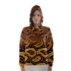 Golden Patterned Paper Hooded Wind Breaker (women) by Nexatart