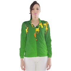 Gold Reindeer Wind Breaker (women) by Nexatart