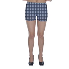 Gray Plaid Pattern Skinny Shorts by Valentinaart
