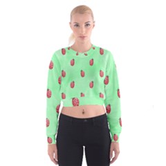 Ladybug Pattern Women s Cropped Sweatshirt by Nexatart