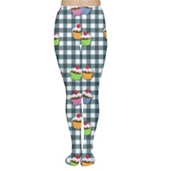 Cupcakes Plaid Pattern Women s Tights by Valentinaart