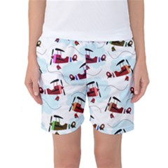 Airplanes Pattern Women s Basketball Shorts by Valentinaart