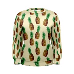 Pineapple Wallpaper Pattern Women s Sweatshirt by Nexatart