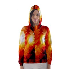 Tree Trees Silhouettes Silhouette Hooded Wind Breaker (women) by Nexatart