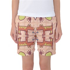 Dog Abstract Background Pattern Design Women s Basketball Shorts by Amaryn4rt