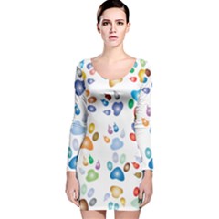 Colorful Prismatic Rainbow Animal Long Sleeve Velvet Bodycon Dress by Amaryn4rt