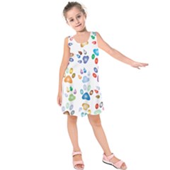 Colorful Prismatic Rainbow Animal Kids  Sleeveless Dress by Amaryn4rt