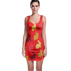 Hare Easter Pattern Animals Sleeveless Bodycon Dress by Amaryn4rt