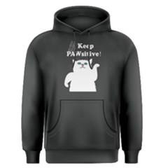 Grey Keep Pawsitive Cat  Men s Pullover Hoodie