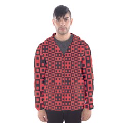 Abstract Background Red Black Hooded Wind Breaker (men) by Amaryn4rt