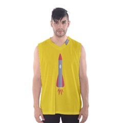 Plane Rocket Space Yellow Men s Basketball Tank Top by Alisyart