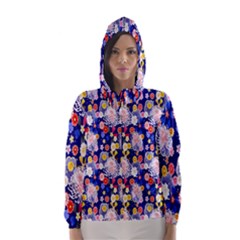 Season Flower Arrangements Purple Hooded Wind Breaker (women) by Alisyart