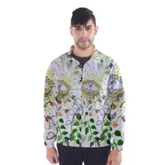 Flower Flowar Sunflower Rose Leaf Green Yellow Picture Wind Breaker (men) by Alisyart