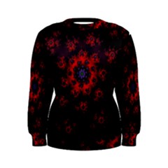 Fractal Abstract Blossom Bloom Red Women s Sweatshirt