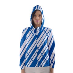 Line Blue Chevron Hooded Wind Breaker (women) by Alisyart