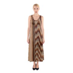 Wood Grain Texture Brown Sleeveless Maxi Dress by Amaryn4rt